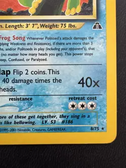 Politoed 8/75 Holo Rare Neo Discovery Unlimited Pokemon Card - Image 4