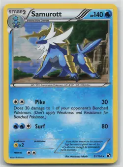 Pokemon Card Samurott (31) Holo Rare Black and White 31/114 - Image 1