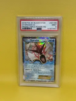 2016 Pokemon XY Black Star Gyarados EX Promo Power Tin Card #XY106 PSA 9 - Image 1