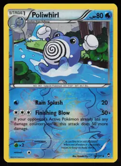 Reverse Holo Poliwhirl 16/111 XY - Furious Fists Kanako Eo Art Pokemon TCG Card - Image 1