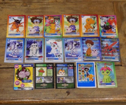 Original Pokemon Laminated Poster & 17 Digimon Cards From The 1990s Good Conditi - Image 3