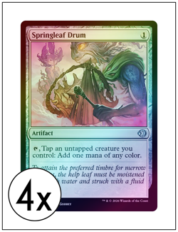 4x Springleaf Drum, Foil, Lorwyn Eclipsed, Magic, MTG NM - Image 1