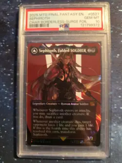 Sephiroth Fabled Soldier Borderless Surge Foil PSA 10 Gem Mint - Image 1