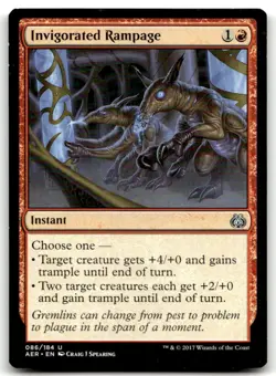 MTG Invigorated Rampage U Aether Revolt 86 LP - Image 1