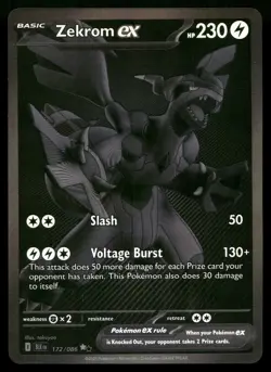 Zekrom ex 172/086 Black Bolt BLK Black White Rare Pokemon LP - Image 1