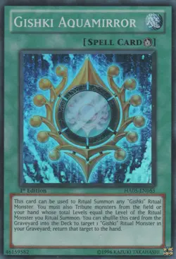 Yugioh! LP Gishki Aquamirror - HA05-EN055 - Super Rare - 1st Edition Lightly Pla - Image 1