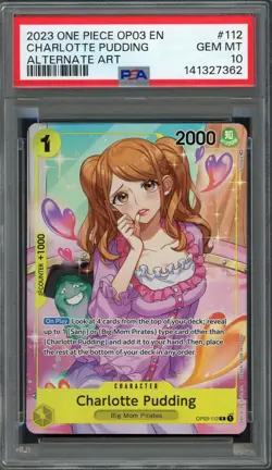 PSA 10 Charlotte Pudding (Alt Art) Pillars of Strength OP03-112 EN One Piece B22 - Image 1