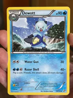 POKEMON DEWOTT 29/114 UNCOMMON BLACK & WHITE LP CARD - Image 1