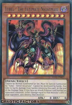 YUGIOH TCG SILVER ULTRA RARE BLC1-EN029 Yubel - The Ultimate Nightmare 1st Editi - Image 1