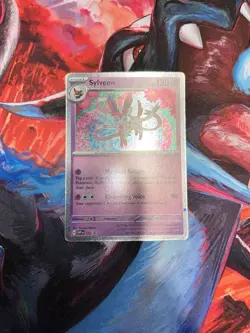 Pokemon Sylveon 172 Scarlet & Violet Promo Cosmos Holo Double Swirl Misprint - Image 1