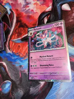 Pokemon Sylveon 172 Scarlet & Violet Promo Cosmos Holo Double Swirl Misprint - Image 2