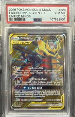 2019 POKEMON SUN & MOON UNIFIED MINDS FULL ART/GARCHOMP & GIRATINA GX PSA 10 - Image 1