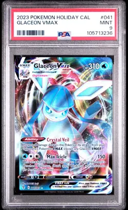 Pokemon Glaceon VMAX 041/203 SWSH07: Evolving Skies Holo PSA 9 - Image 1