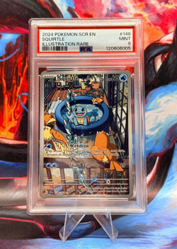 Pokemon Squirtle 148/142 Sv07 Stellar Crown Illustration Rare - PSA 9 MINT - Image 1