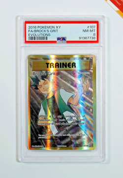 Pokemon PSA 8 Brock's Grit #107 Full Art Evolutions 2016 English - Image 1