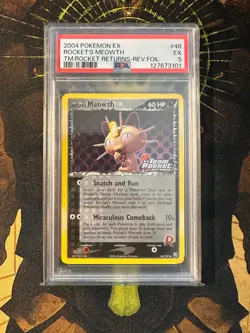 Pokemon Rocket's Meowth 46/109 Team Rocket Returns Reverse Holo PSA 5 - Image 1