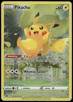 Pokemon Pikachu Ultra Rare Crown Zenith: Galarian Gallery GG30/GG70 NM Holo - Image 1
