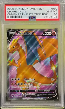 PSA 10 GEM MINT Pokemon Charizard V Champions Path Elite Trainer Box SWSH050 - Image 1