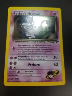 Rocket's Mewtwo 14/132 Holo Rare Pokemon Gym Challenge MP - Image 2