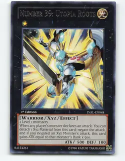 Number 39: Utopia Roots #LVAL-EN048 Rare 1st Edition Yugioh Card - Image 1