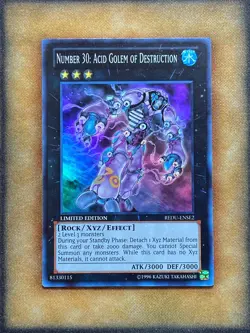 Yugioh Number 30: Acid Golem of Destruction REDU-ENSE2 Super Rare NM - Image 1