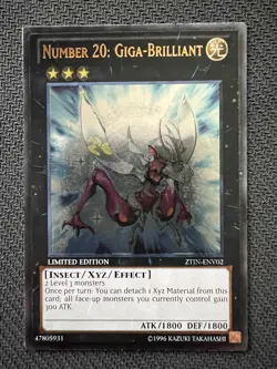 Yugioh Number 20: Giga-Brilliant Limited Edition Ultimate Rare ZTIN-ENV02 NM - Image 1