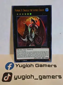 YUGIOH NUMBER 24 DRAGULAS THE VAMPIRIC DRAGON DLCS 1ST EDITION ULTRA LIGHT PLAYE - Image 1