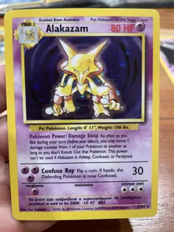 Pokemon Alakazam Base Set Holo Rare 1/102 Wizards 80HP Stage 2 English - Image 1