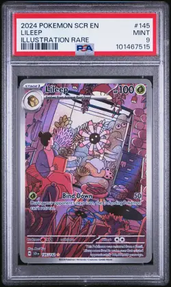Lileep Illustration Rare Pokemon Scr En-Stellar Crown 145/142 PSA 9 - Image 1