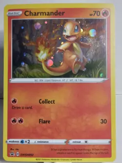 Charmander Pokemon SWSH092 Black Star Promo with HD Cosmos , NM - Image 1