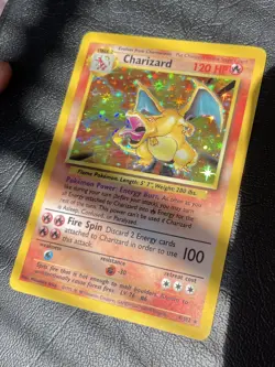 1999 Pokemon Charizard 4/102 Base Set Unlimited Holo Rare MP Ungraded WOTC - Image 1