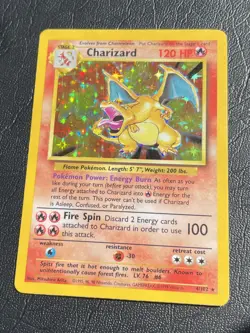1999 Pokemon Charizard 4/102 Base Set Unlimited Holo Rare MP Ungraded WOTC - Image 3