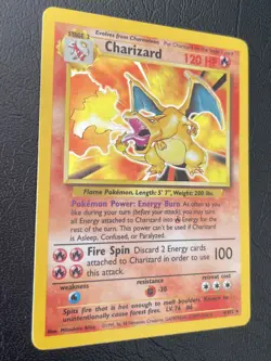 1999 Pokemon Charizard 4/102 Base Set Unlimited Holo Rare MP Ungraded WOTC - Image 4