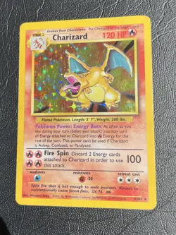 1999 Pokemon Charizard 4/102 Base Set Unlimited Holo Rare MP Ungraded WOTC - Image 5