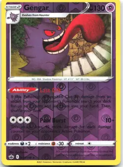 Gengar 057/198 Holo Rare Chilling Reign Pokemon Reverse Holo Near Mint - Image 1