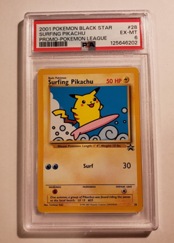 2001 POKEMON BLACK STAR SURFING PIKACHU PSA 6 - Image 1