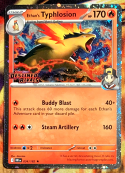 Pokemon Destined Rivals Ethan's Typhlosion Stamped Promo 34/182 - Image 1