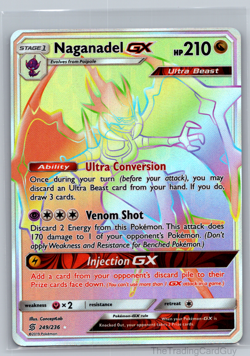 Naganadel GX (Secret) Secret Rare Holo SM - Unified Minds 249/236 NM Pokemon TCG - Image 1