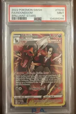 Pokemon TCG Houndoom TG10/TG30 Swsh09 Brilliant Stars Trainer Gallery Holo PSA 9 - Image 1