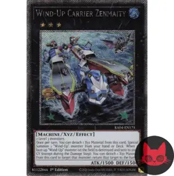 Yugioh Wind-Up Carrier Zenmaity RA04-EN175 Platinum Secret Rare 1st Edition NM - Image 1