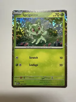 Pokemon TCG Sprigatito Holo Rare Card 001/015 McDonald's 2023 NM - Image 1