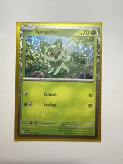 Pokemon TCG Sprigatito Holo Rare Card 001/015 McDonald's 2023 NM - Image 3