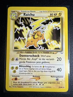 RAICHU Rare Pokemon TCG Neo Revelation 21/64 Classic Vintage LP+ - Image 1