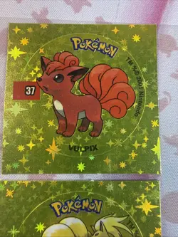 2001 Taps Gold Holo Vulpix Ninetales Pog Stickers Pokemon Non-TCG - Image 2