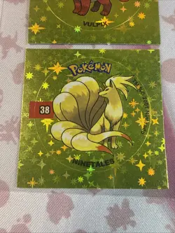 2001 Taps Gold Holo Vulpix Ninetales Pog Stickers Pokemon Non-TCG - Image 3