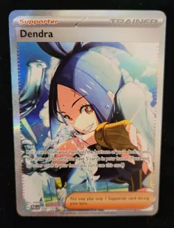 POKEMON PALDEA EVOLVED DENDRA SPECIAL ILLUSTRATION RARE 266/193 TCG HOLO - Image 1