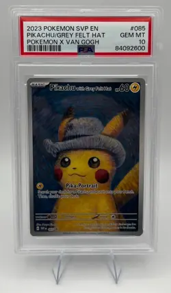 Pokemon Pikachu with Grey Felt Hat Van Gogh #085 PSA 10 - Image 1