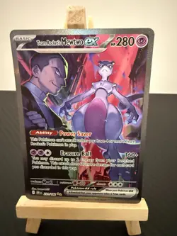 Team Rocket’s Mewtwo EX 231/182 Destined Rivals SIR Pokemon English NM - Image 1