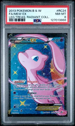 2013 POKEMON B&W LEGEND TREASURES RADIANT COLL #RC24 FULL ART/MEW EX PSA 8 - Image 1