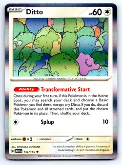 Pokemon SV: Scarlet & Violet 151 Ditto Rare (MEW) Holo 132/165 NM - Image 1